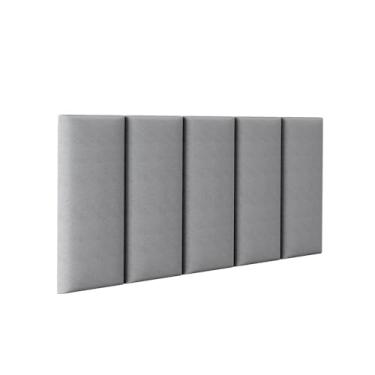 Imagem de Kit Cabeceira Modulada Estofada Cama Solteiro Casal Queen King - Varios Tamanhos (Cinza, Solteiro)