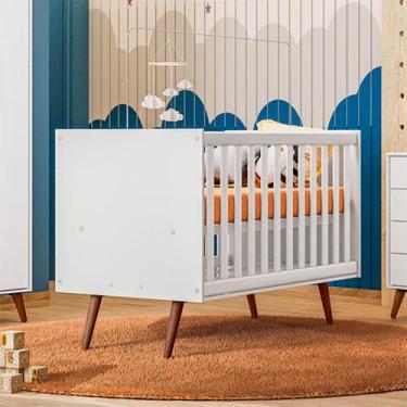 Imagem de Berço Mini Cama Q Encanto Retro Mdp/Mdf Qmovi, Branco