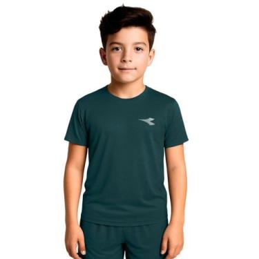 Imagem de Camiseta Diadora Small Logo Juvenil Menino - Verde Escuro 12, Verde es