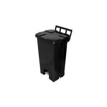 Imagem de Lixeira Quadrada Plastica De 100 Litros Sem Roda E Pedal Preto - jsn