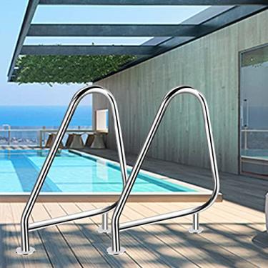 Imagem de KIDYBO Corrimão de piscina, corrimão humanizado 304 de aço inoxidável premium 304, corrimão de segurança para piscinas no solo