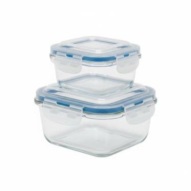 Imagem de Conjunto 2 Potes Hermeticos Quadrado 520 / 800 ML - Quality - Quality 