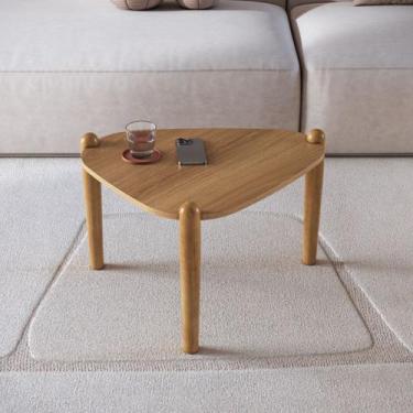 Imagem de Mesa de Centro Orgânica 55,4cm Pé de Madeira Móvel na Caixa - Mvel na 