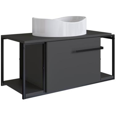 Imagem de Gabinete Susp E Cuba Marmore Sintetico P1019x941012 Grafite Branco Pp Grafite Branco