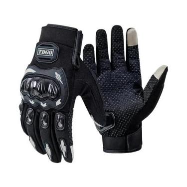 Imagem de Luvas De Couro Respiráveis Para Motocicleta, Proteção Total Dos Dedos,