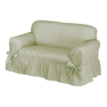 Imagem de Capa De Sofá 2 Lugares Avulso Gorgurão Maquinetado - Cáqui - Campari