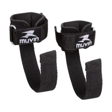 Imagem de Strap De Musculação com Munhequeira Muvin Punho Fitness, Preto, P
