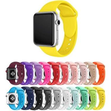 Imagem de Pulseira Silicone para Apple Watch 38mm e 40mm - Amarelo - worldwideec