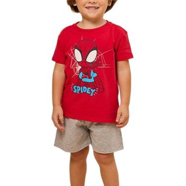 Imagem de Pijama Curto Marvel 61.27.0003 Infantil Homem Aranha Meia Malha T. 02/