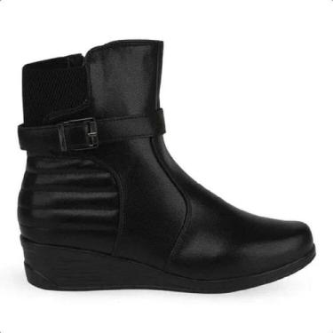 Imagem de Bota Cano Curto Mooncity Rasteira Feminino - Preto, 38