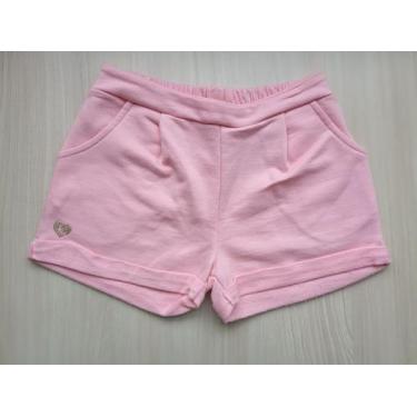 Imagem de Shorts Infantil Moletinho Kamylus, Rosa, 14