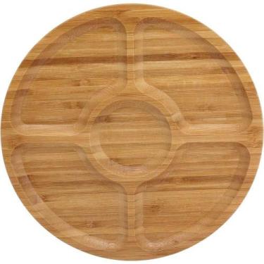 Imagem de Table Petisqueira 2X25X25Cm Bambu Natural Com 5 Divisoes - NH