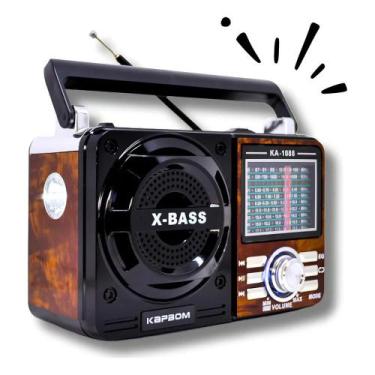 Imagem de Rádio Retrô Vintage Portátil AM/FM Bluetooth USB Marrom - Congratulati