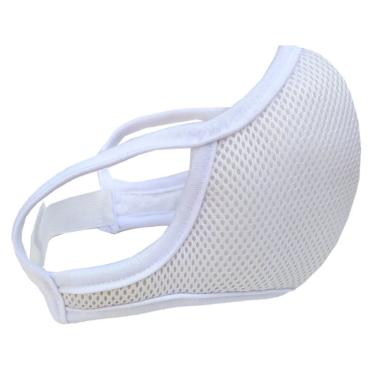 Imagem de Máscara Tecido Premium Lavável 3 Camadas - Colmeia Branca G