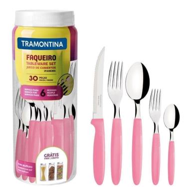 Imagem de Conjunto De Talheres Rosa Ipanema 30 Peças - Tramontina