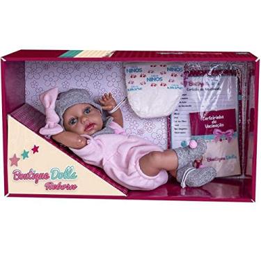 Imagem de Super Toys Boneca com Fralda Boutique Dolls Reborn, cor Rosa (473)