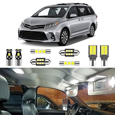 Imagem de LIGHSTA Kit de luz interior de LED branco super brilhante 16 peças para Toyota Sienna 2011 2012 2013 2014 2015 2016 2017 2018 2019 2020 2021 + luzes para placa de licença e ferramenta de instalação