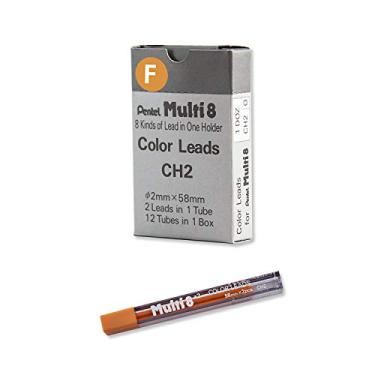 Imagem de Pentel Lápis de Cor Multi 8 Refil de 12 Tubos, CH2 Preto Pêssego Violeta Verde Amarelo Vermelho Rosa Azul Claro Laranja Azul Marrom