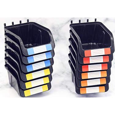 Imagem de Kit de caixas de pegboard pacote com 12 peças de pegboard preto para ferramentas de armazenamento de ferramentas Borad para bancada de trabalho organizam ferragens, acessórios, acessórios (pacote com 12)