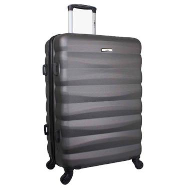 Imagem de Mala de Bordo Pequena para Viagem em Abs Yins 21089 Cadeado Integrado Rodas Giro 360° Cinza