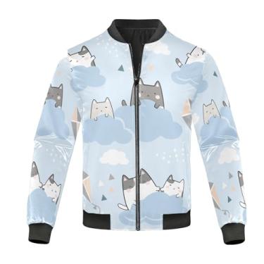 Imagem de Kawaii Gatos Fofos Desenho Animado Animais Leve Jaqueta de Chuva Masculina Jaqueta Jaqueta Jaqueta Leve Casaco de Concha Pequena, Kawaii, gatos, desenhos animados, animais, GG