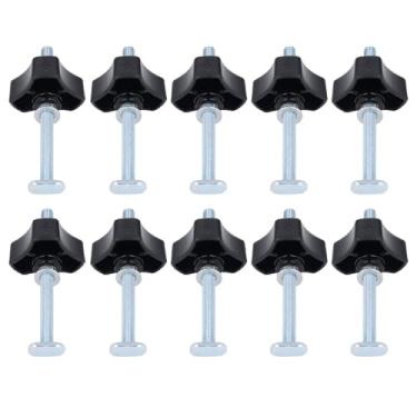 Imagem de 10 Conjuntos de Botões de Pista T, Kit de Parafuso de Botão Rosqueado M8x100mm, Acessórios de Aço Inoxidável para Trilhos de Marcenaria