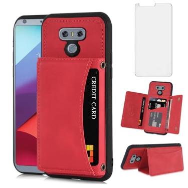 Imagem de Asuwish Capa de telefone para LG G6 Capa carteira com protetor de tela de vidro temperado e suporte de cartão de crédito de couro PU acessórios para celular LGG6 ThinQ LG6 Thin Q G 6 Plus G6+ 6G VS988