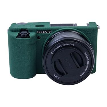 Imagem de Easy Hood Capa para câmera ZV-E10, capa protetora de borracha de silicone macio para câmera digital Sony ZV-E10 ZVE10, Slim Fit Body Skin DSLR Camera Sleeve Protection (verde)