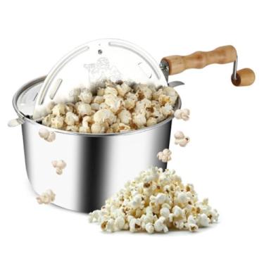Imagem de Máquina de Pipoca de Fogão Great Northern Popcorn - 6 Litros, Prata, Alumínio e Madeira