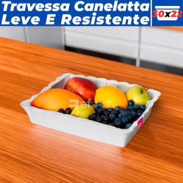 Imagem de Travessa Retangular Para Servir Le Chef Canelatta Branca Paramount 30x