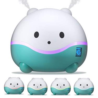 Imagem de LittleHippo WISPI Umidificador, difusor e luz noturna 3 em 1 para bebês/crianças – 3 névoas, 7 luzes LED que mudam de cor, bandeja de óleo essencial para aromaterapia – Umidificadores fofos para