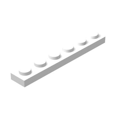 Imagem de Classic White Plates Bulk, White Plate 1x6, Building Plates Flat 100 Piece, Compatible with Lego Parts and Pieces