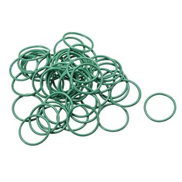Imagem de Uxcell Anéis de borracha de flúor, 14 mm OD 12 mm ID 1 mm de largura FKM vedação para maquinário de veículos, encanamento, verde, pacote com 50
