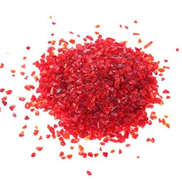 Imagem de Shiny Stone Cascalho de vidro refletivo de alto brilho, pedras de fogo, gotas de fogo, pedrinhas de vidro de fogo, pedras, pedras, lascas para fogueira, aquário, jardim, 3-6 mm, 305 g (vermelho)
