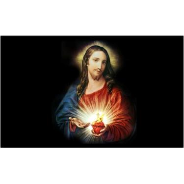 Imagem de Quadro Decorativo Religiosos Sagrado Coração De Jesus Católico Espirit