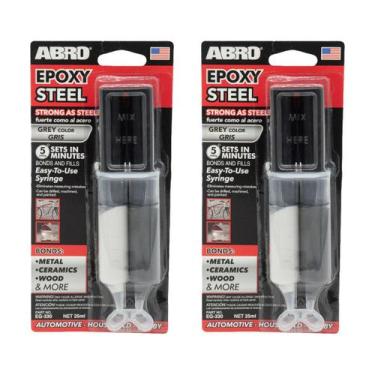 Imagem de Kit 2 Cola Epoxi Titanium Rachaduras Trincas Metalicas Abro Steel