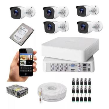 Imagem de Kit 5 Câmeras Completo Full Hd Dvr 8 Canais HILOOK - Hikvision/Hilook