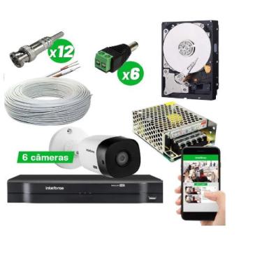 Imagem de Kit cftv intelbras 6 câmeras vhc 1120b hd 720p dvr mhdx Full Hd