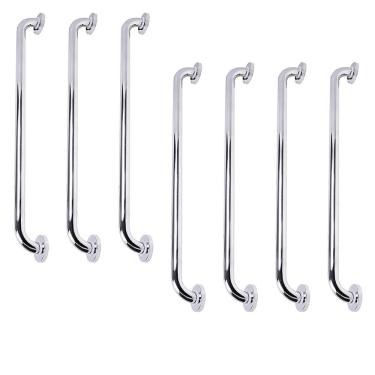 Imagem de Barra de Apoio 70cm Inox Kit 7 Unidades Suporte Gestante Idoso Criança Corrimao Banheiro Box Acessibilidade Segurança Proteçao