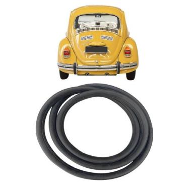 Imagem de Borracha Vidro Vigia Traseiro Com Encaixe Friso Cromado Fusca 1967 a 1