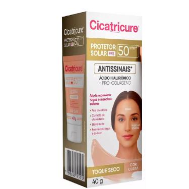 Imagem de Cicatricure Protetor Solar Cor Clara FPS 50 Antissinais 40g Toque Seco 7898636193110 COT