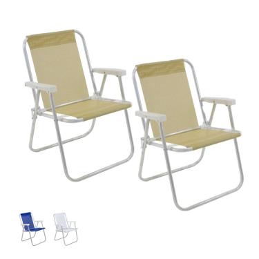 Imagem de Kit 2 Cadeira de Praia Alta Alumínio Lazy Sannet - Belfix