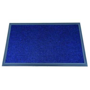 Imagem de Tapete Capacho Vinil 12mm com Borda 90x127Cm - MCores,  Azul Marinho