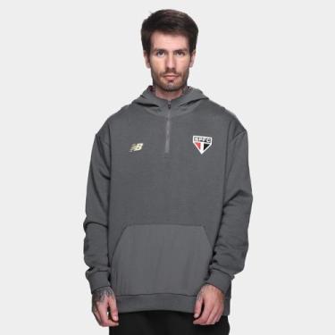 Imagem de Moletom C/ Capuz São Paulo 25/26 Viagem New Balance Masculino, Cinza, 