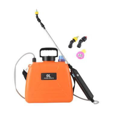 Imagem de Ioensy Pulverizador elétrico de jardim com bocais de névoa e alça, pulverizador de água recarregável, pulverizador de pátio de ervas daninhas para rega de, 9l Orange 27x32cm