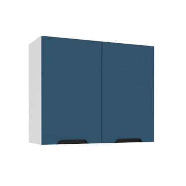 Imagem de Armário Aéreo Meena 2 Portas Azul e Branco