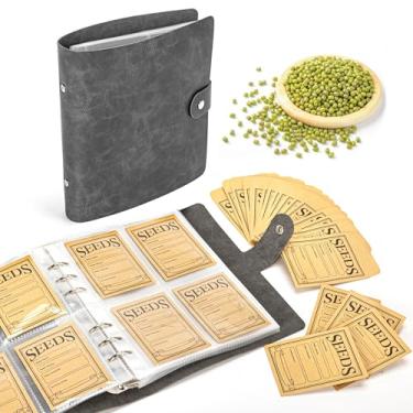 Imagem de U0U 100 envelopes de armazenamento de sementes, envelopes pretos de vedação resseláveis para sementes de jardim, caixa de armazenamento, organizador de pacotes de sementes, modelo de coleta de