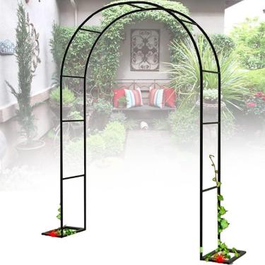 Imagem de Arco De Metal Resistente às Intempéries Do Arco Do Arco Do Mandril Do Jardim Para Plantas Trepadeiras, Pérgola Ereta Livre 1.2m 1.4m 1.8m 2.4m 3m 3.5m Arco Largo Do Jardim, White, W1.8M*H2.2M