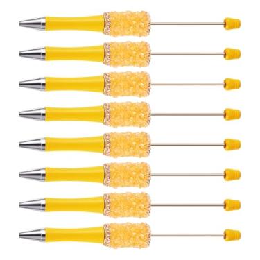 Imagem de Spritewelry Canetas de strass com contas de cristal cintilante, 10 peças DIY de plástico extravagante eixo caneta esferográfica de tinta preta para decoração de bricolage, suprimentos de escritório