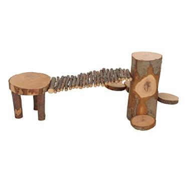 Imagem de Brinquedo de Plataforma de Hamster Madeira maçã, para Escalada e Exercício, Com Estacas Buracos árvores, Resistentes para Pequenos Roedores, Recreação e Exercício, Ideais Hamsters Estimação,